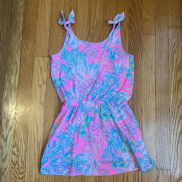 Lilly Pulitzer Girls Sundari Cotton Dress Only in Prosecco Pink Large - Picture 4 of 5